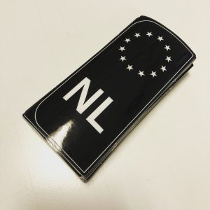 Zwarte NL kentekenplaat stickers (set)